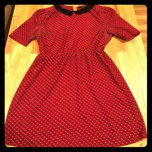 forever21 red collared dress with horse print